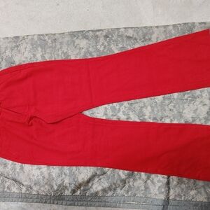 Red Wide-Leg Pants